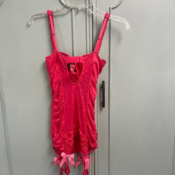 Sexy Little Things Victorias Secret 34C Dark Pink Garter Clips VTG Lingerie - Picture 2 of 7